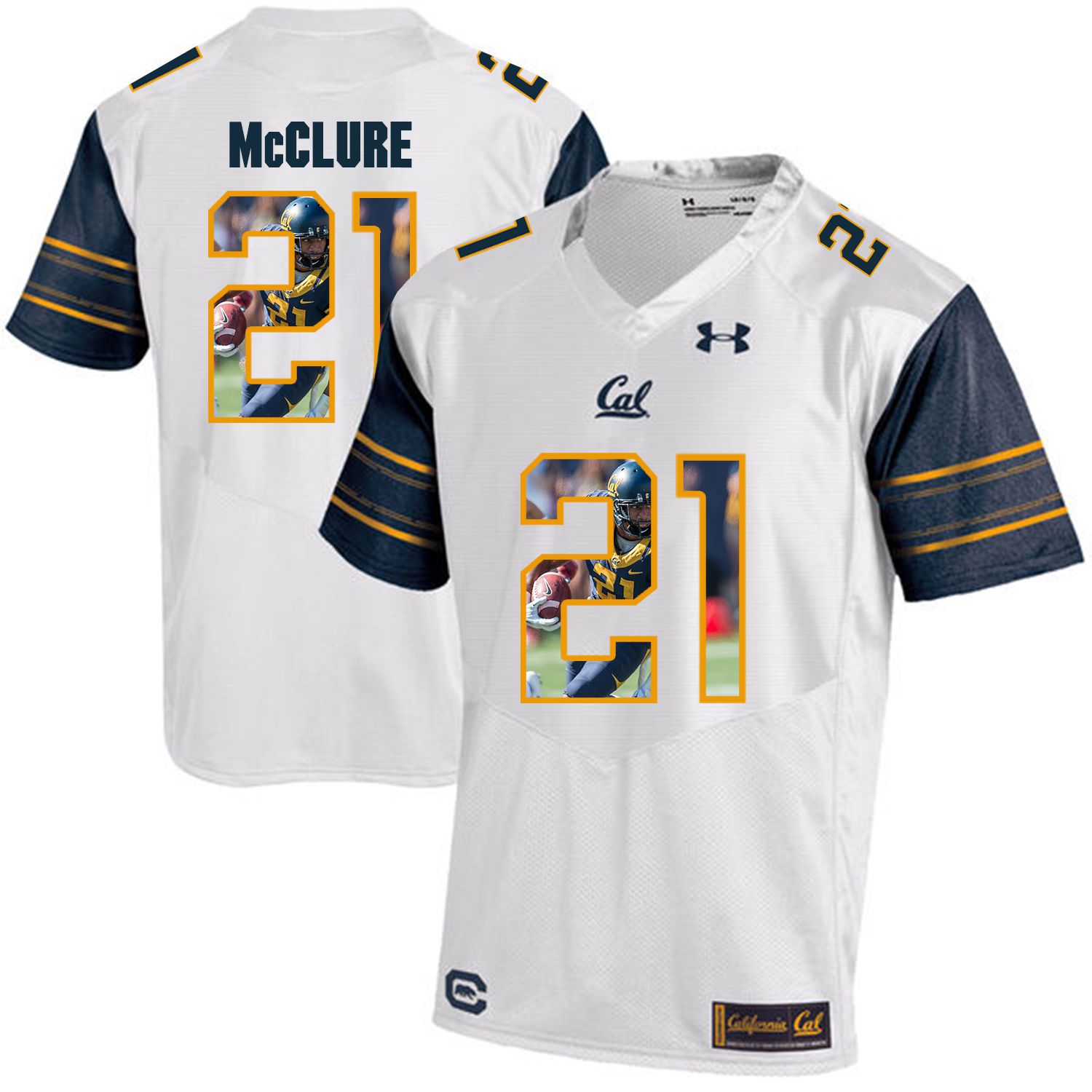 Men California Golden Bears 21 Stefan McClure White Customized NCAA Jerseys1